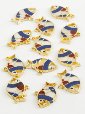 Balık Tek Kulp Mineli Bileklik ve Kolye Ucu Aparatı 1 Adet-Sarı