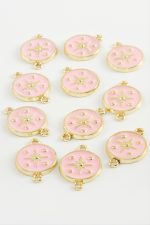 Yıldız Tek Kulplu Mineli Bileklik ve Kolye Ucu Aparatı 1 Adet-Pembe - Görsel 2