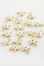 Deniz Yıldızı Tek Kulplu Mineli Bileklik ve Kolye Ucu Aparatı 1 Adet-Beyaz - Görsel 2