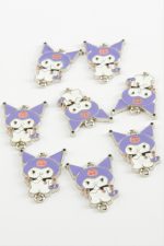 Çzgflm Çift Kulplu Mineli Bileklik ve Kolye Ucu Aparatı 1 Adet-Mor - Görsel 2