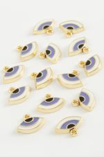 Göz Mineli Bileklik ve Kolye Ucu Aparatı 1 Adet-Lila - Görsel 2