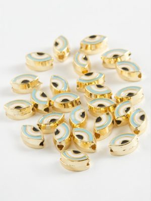 Göz Mineli Bileklik ve Kolye Ucu Aparatı 1 Adet-Lacivert