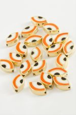 Göz Mineli Bileklik ve Kolye Ucu Aparatı 1 Adet-Turuncu - Görsel 2