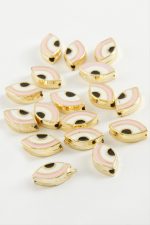 Göz Mineli Bileklik ve Kolye Ucu Aparatı 1 Adet-Pembe - Görsel 2