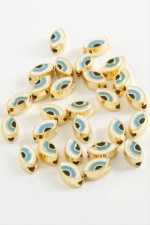 Göz Mineli Bileklik ve Kolye Ucu Aparatı 1 Adet-Mavi - Görsel 2