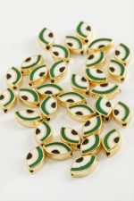 Göz Mineli Bileklik ve Kolye Ucu Aparatı 1 Adet-Yeşil - Görsel 2