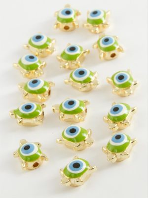 Kaplumbağa Mineli Bileklik ve Kolye Ucu Aparatı 1 Adet-Turkuaz