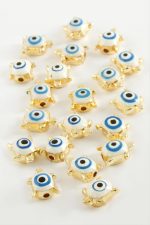 Kaplumbağa Mineli Bileklik ve Kolye Ucu Aparatı 1 Adet-Beyaz - Görsel 2