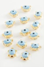 Kaplumbağa Mineli Bileklik ve Kolye Ucu Aparatı 1 Adet-Açık Mavi - Görsel 2