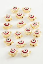 Kaplumbağa Mineli Bileklik ve Kolye Ucu Aparatı 1 Adet-Kırmızı - Görsel 2