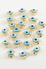 Kaplumbağa Mineli Bileklik ve Kolye Ucu Aparatı 1 Adet-Mavi - Görsel 2