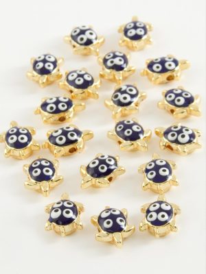 Kaplumbağa Mineli Bileklik ve Kolye Ucu Aparatı 1 Adet-Lacivert