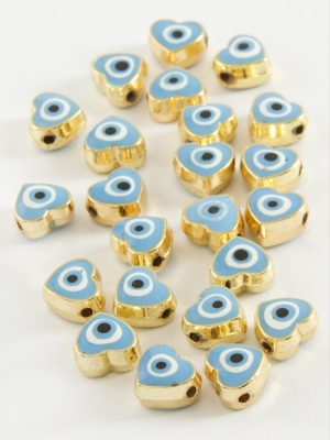 Kalp Mineli Bileklik ve Kolye Ucu Aparatı 1 Adet-Turkuaz