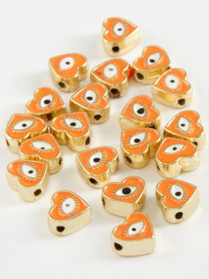 Kalp Göz Mineli Bileklik ve Kolye Ucu Aparatı 1 Adet-Lacivert