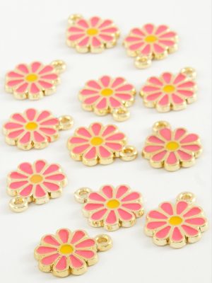 Papatya Tek Kulplu Mineli Bileklik ve Kolye Ucu Aparatı 1 Adet-Sarı