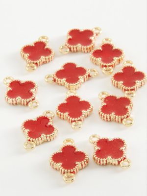 Çiçek Çift Kulplu Mineli Bileklik ve Kolye Ucu Aparatı 1 Adet-Turkuaz