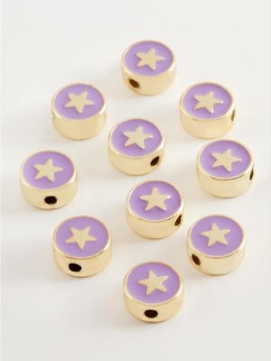 Yıldız Mineli Bileklik ve Kolye Ucu Aparatı 1 Adet-Lila