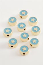 Yıldız Mineli Bileklik ve Kolye Ucu Aparatı 1 Adet-Açık Mavi - Görsel 2