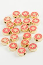 Yıldız Mineli Bileklik ve Kolye Ucu Aparatı 1 Adet-Pembe - Görsel 2