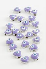 Kalp Mineli Bileklik ve Kolye Ucu Aparatı 1 Adet-Lila - Görsel 2