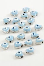 Kalp Mineli Bileklik ve Kolye Ucu Aparatı 1 Adet-Açık Mavi - Görsel 2