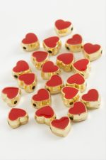 Kalp Mineli Bileklik ve Kolye Ucu Aparatı 1 Adet-Kırmızı - Görsel 2