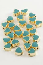 Kalp Mineli Bileklik ve Kolye Ucu Aparatı 1 Adet-Turkuaz - Görsel 2