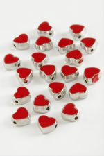 Kalp Mineli Bileklik ve Kolye Ucu Aparatı 1 Adet-Kırmızı - Görsel 2