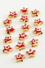 Yıldız Mineli Bileklik ve Kolye Ucu Aparatı 1 Adet-Kırmızı - Görsel 2