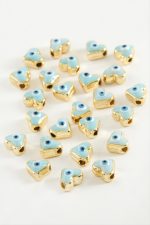 Kalp Mineli Bileklik ve Kolye Ucu Aparatı 1 Adet-Turkuaz