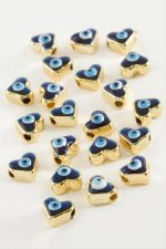 Kalp Mineli Bileklik ve Kolye Ucu Aparatı 1 Adet-Lacivert - Görsel 2