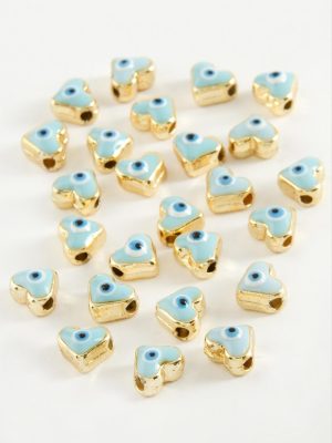 Kalp Mineli Bileklik ve Kolye Ucu Aparatı 1 Adet-Lacivert