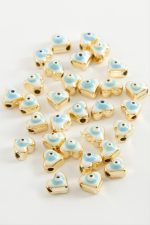 Kalp Mineli Bileklik ve Kolye Ucu Aparatı 1 Adet-Açık Mavi - Görsel 2