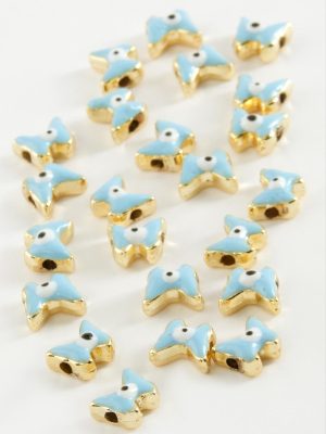 Kelebek Mineli Bileklik ve Kolye Ucu Aparatı 1 Adet-Turkuaz