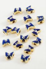 Kelebek Mineli Bileklik ve Kolye Ucu Aparatı 1 Adet-Mavi - Görsel 2