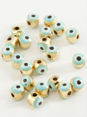 Nazar Mineli Bileklik ve Kolye Ucu Aparatı 1 Adet-Açık Mavi