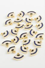 Göz Tek Kulplu Mineli Bileklik ve Kolye Ucu Aparatı 1 Adet-Lacivert - Görsel 2