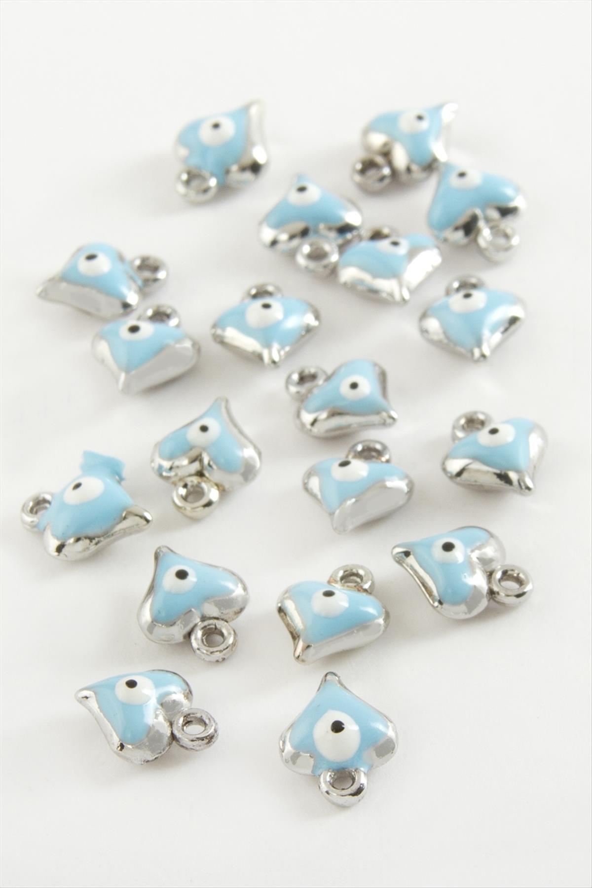 1209239_kalp-tek-kulplu-mineli-bileklik-ve-kol-82fd8e.jpg Kalp Tek Kulplu Mineli Bileklik ve Kolye Ucu Aparatı 1 Adet-Mavi - Görsel 1