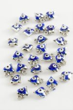 Kalp Tek Kulplu Mineli Bileklik ve Kolye Ucu Aparatı 1 Adet-Lacivert - Görsel 2