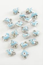 Kalp Tek Kulplu Mineli Bileklik ve Kolye Ucu Aparatı 1 Adet-Beyaz