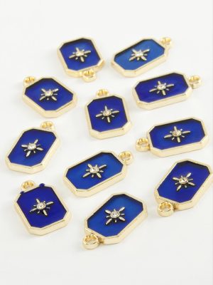 Yıldız Tek Kulp Mineli Bileklik ve Kolye Ucu Aparatı 1 Adet-Lacivert