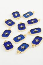 Yıldız Tek Kulp Mineli Bileklik ve Kolye Ucu Aparatı 1 Adet-Lacivert - Görsel 2