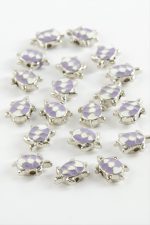 Kaplumbağa Mineli Bileklik ve Kolye Ucu Aparatı 1 Adet-Lila - Görsel 2