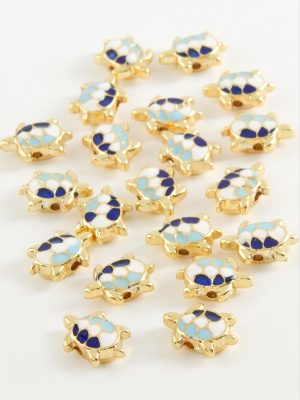 Kaplumbağa Mineli Bileklik ve Kolye Ucu Aparatı 1 Adet-Sarı