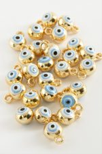 Nazar Tek Kulplu Mineli Bileklik ve Kolye Ucu Aparatı 1 Adet-Beyaz - Görsel 2