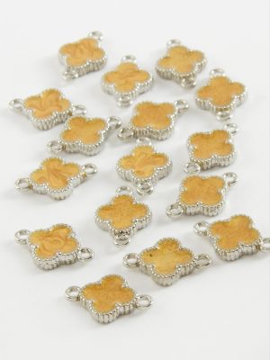 Çiçek Çift Kulplu Mineli Bileklik ve Kolye Ucu Aparatı 1 Adet-Sarı