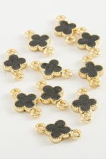 Çiçek Çift Kulplu Mineli Bileklik ve Kolye Ucu Aparatı 1 Adet-Gri - Görsel 2