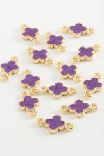 Çiçek Çift Kulplu Mineli Bileklik ve Kolye Ucu Aparatı 1 Adet-Krem