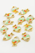 Balık Tek Kulp Mineli Bileklik ve Kolye Ucu Aparatı 1 Adet-Sarı - Görsel 2