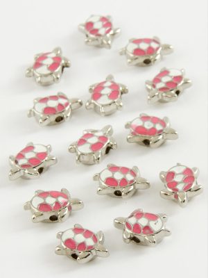 Kaplumbağa Mineli Bileklik ve Kolye Ucu Aparatı 1 Adet-Pembe